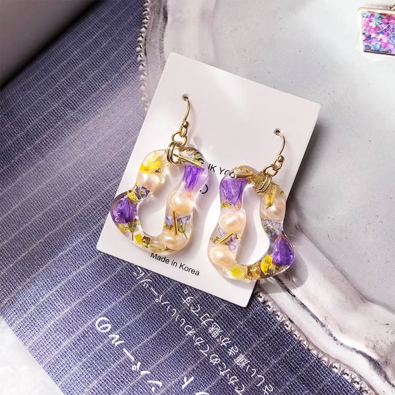 【茜作】乾燥花手工定制 耳墜 耳環 耳夾 耳針 珍珠异型 吊墜設計