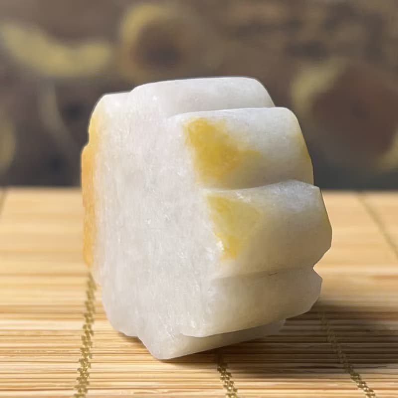飄黃翡翡翠月餅擺飾擺件 | 天然緬甸玉A貨翡翠 | 送禮