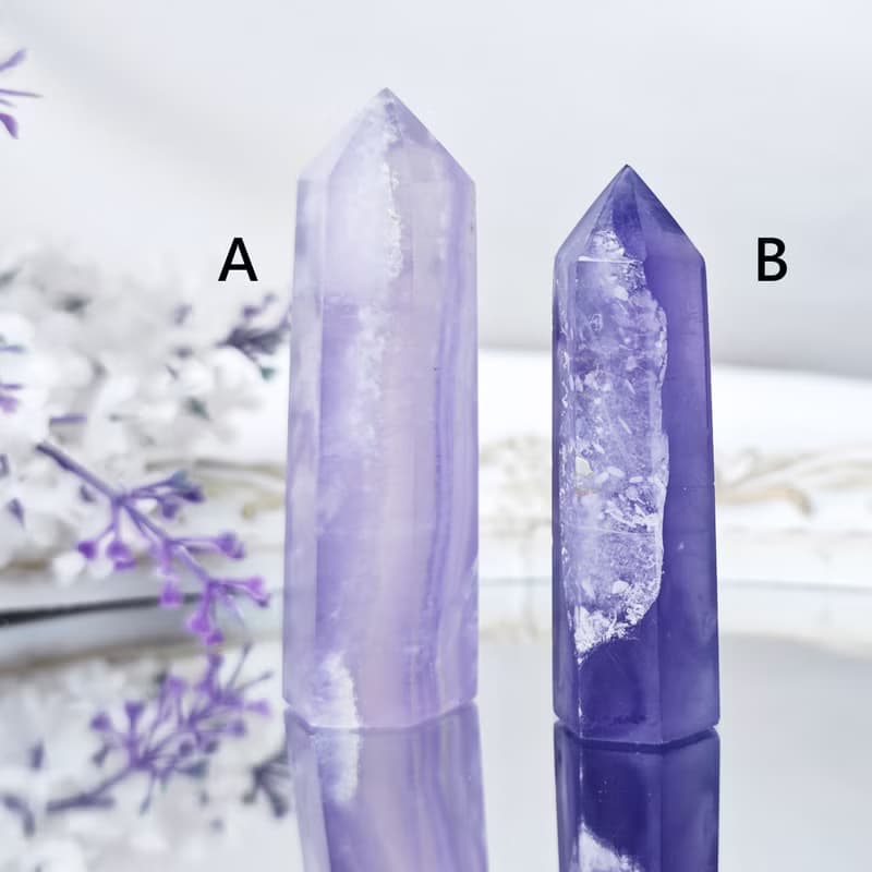 稀有雪花紫螢石 收藏 智慧 事業成功 招財 晶柱 單品 禮物 獨家