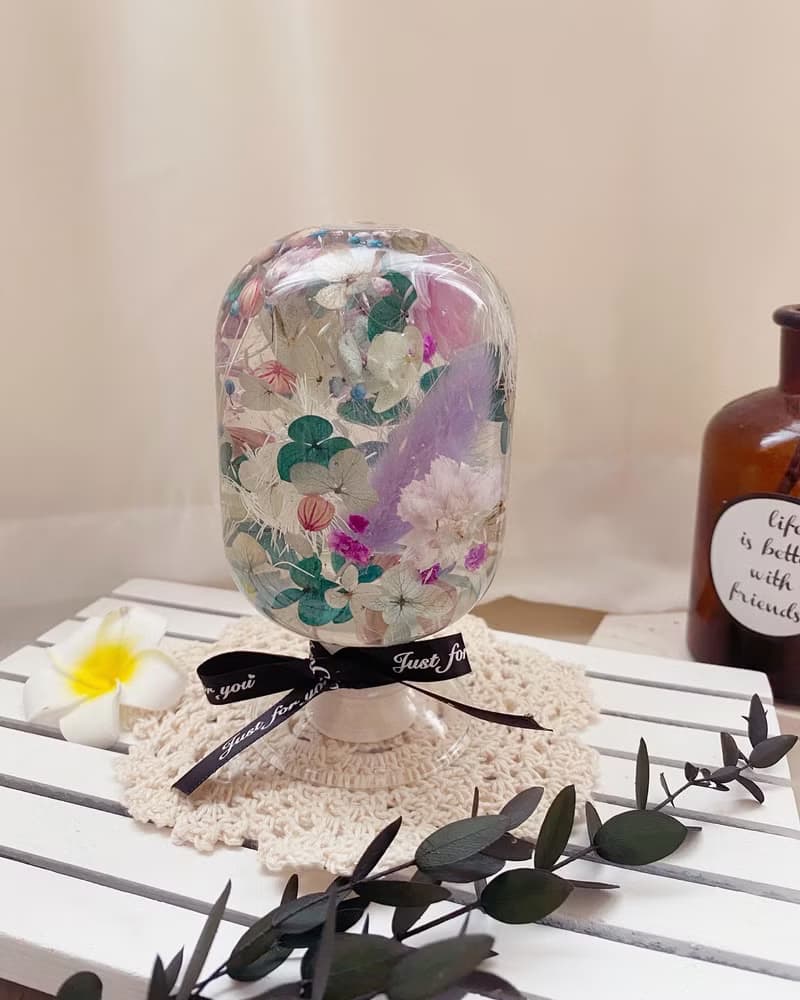 浮油花水晶球+花盆擴香禮盒組