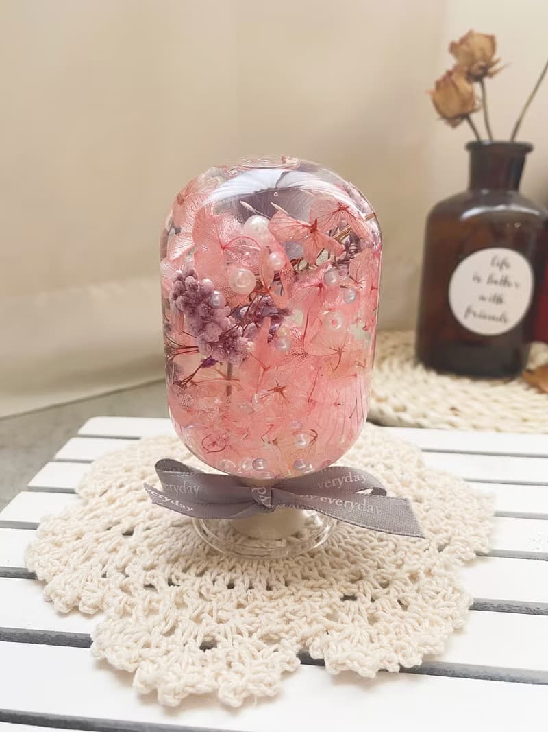 浮油花水晶球+花盆擴香禮盒組