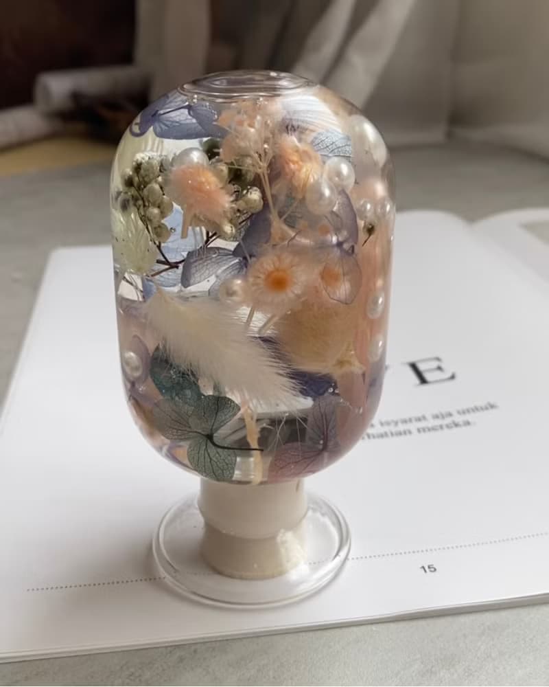 浮油花水晶球+花盆擴香禮盒組