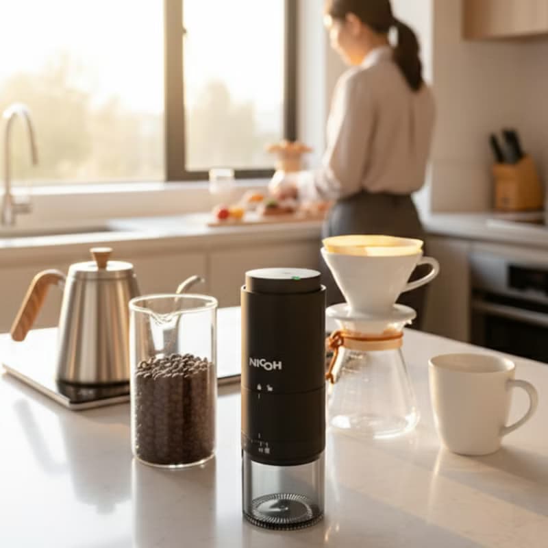 現貨 | HOFFE 日本 NICOH-USB 不鏽鋼錐刀磨豆機 | 送濾紙 充電式