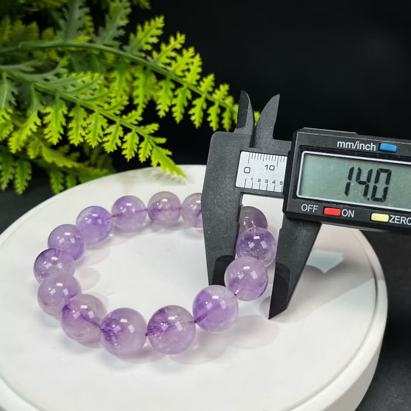 天然超七水晶手串14mm冰透彩虹閃片紫色超級能量七水晶高振動頻率