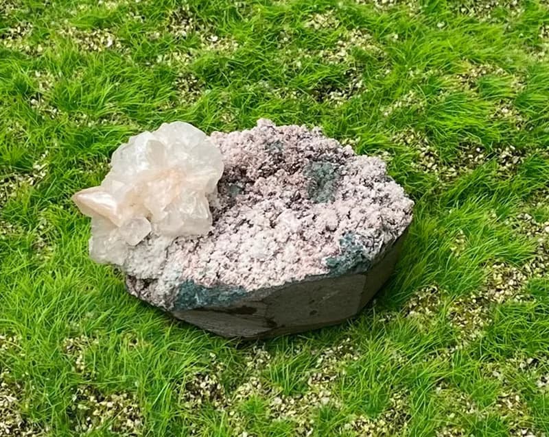 天然原礦意境浪漫晶花鑽石魚眼石共生沸石 家居 辦公室 療癒擺件