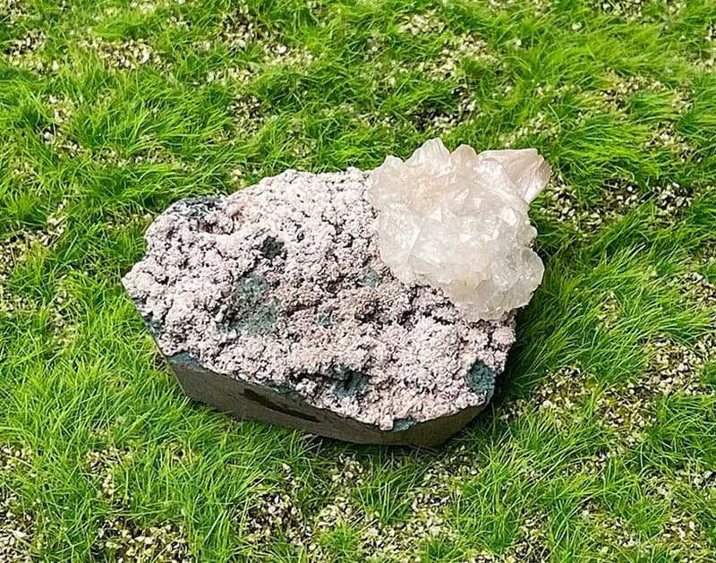 天然原礦意境浪漫晶花鑽石魚眼石共生沸石 家居 辦公室 療癒擺件