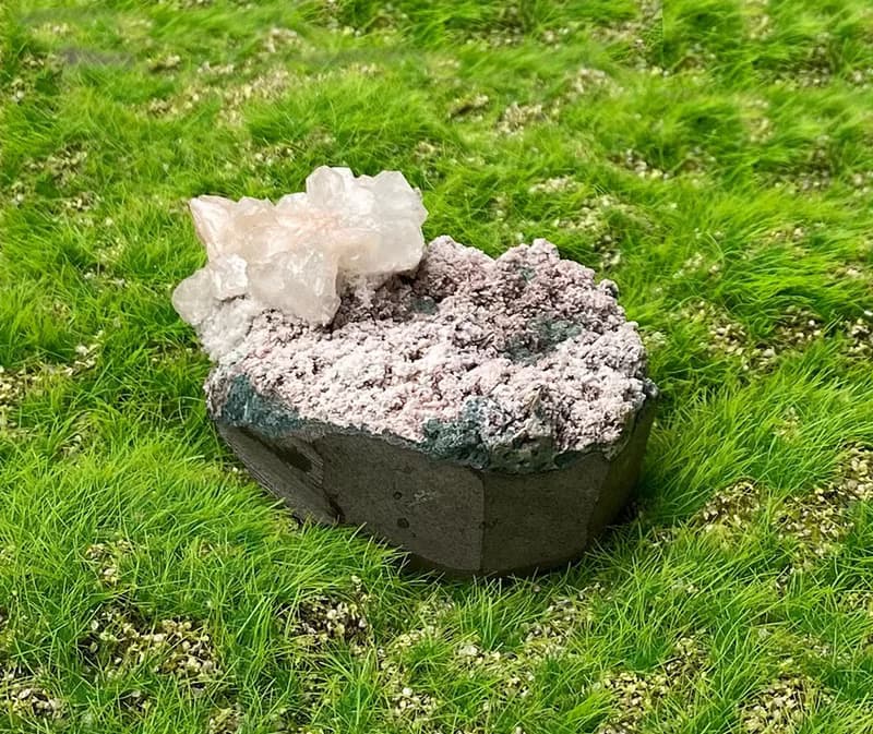 天然原礦意境浪漫晶花鑽石魚眼石共生沸石 家居 辦公室 療癒擺件