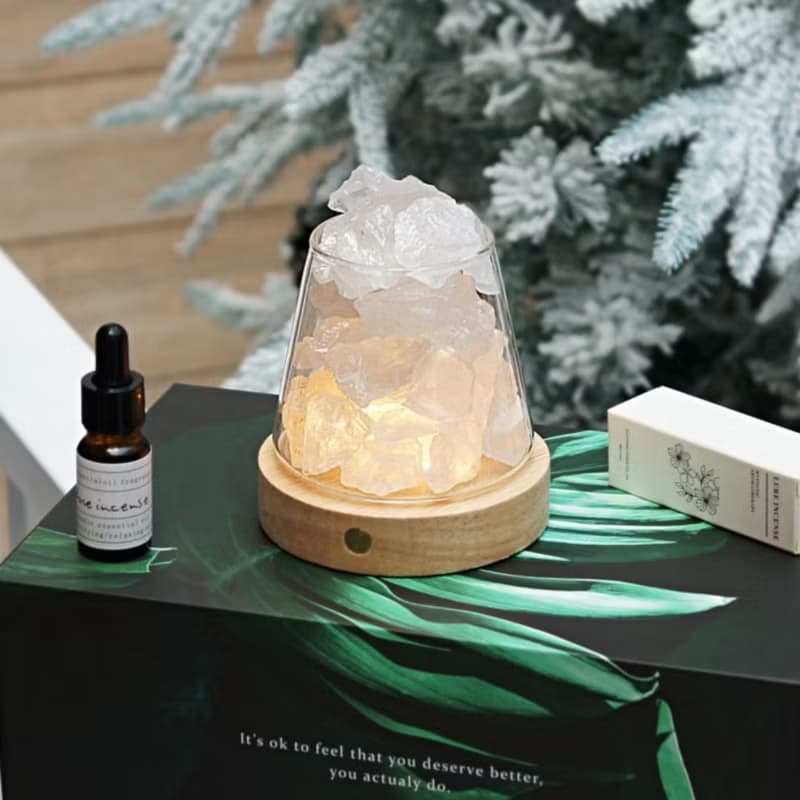 開運神器 白水晶 蜂蜜檸檬 | 穩定 X 好運 水晶岩燈 送小蒼蘭精油