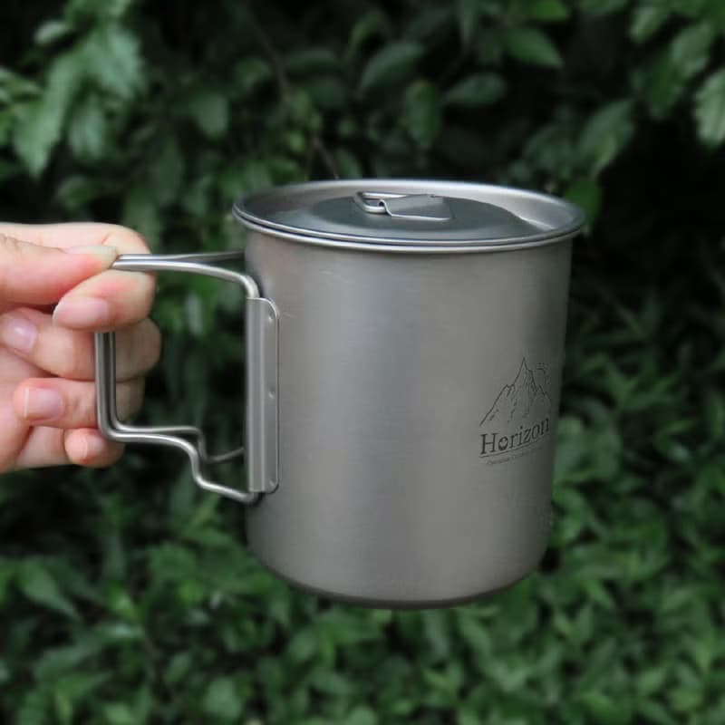 【Horizon 天際線】純鈦戶外野營馬克杯雙杯組 (750ml+420ml)