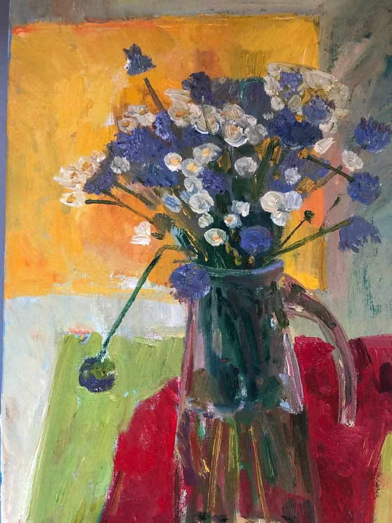 Bouquet of summer flowers Original Oil Painting Still Life Wall Art Home Decor
