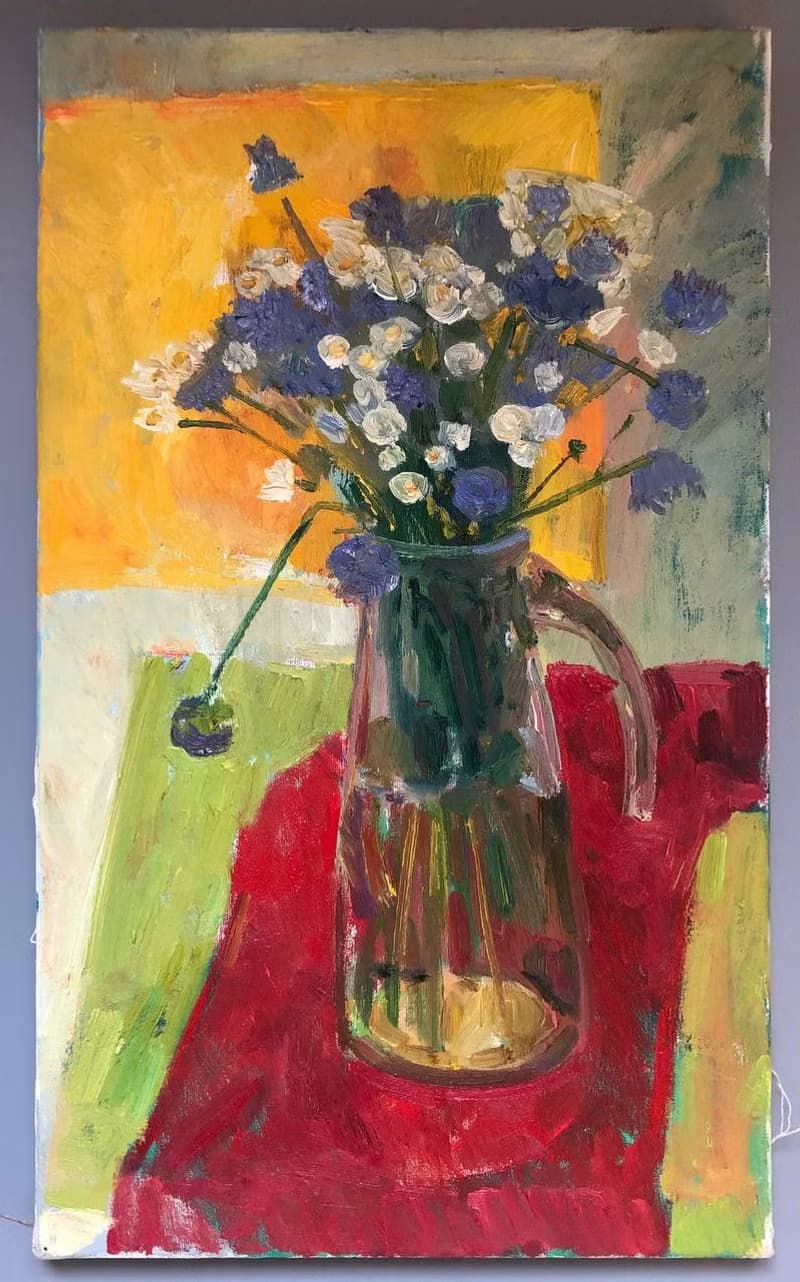 Bouquet of summer flowers Original Oil Painting Still Life Wall Art Home Decor