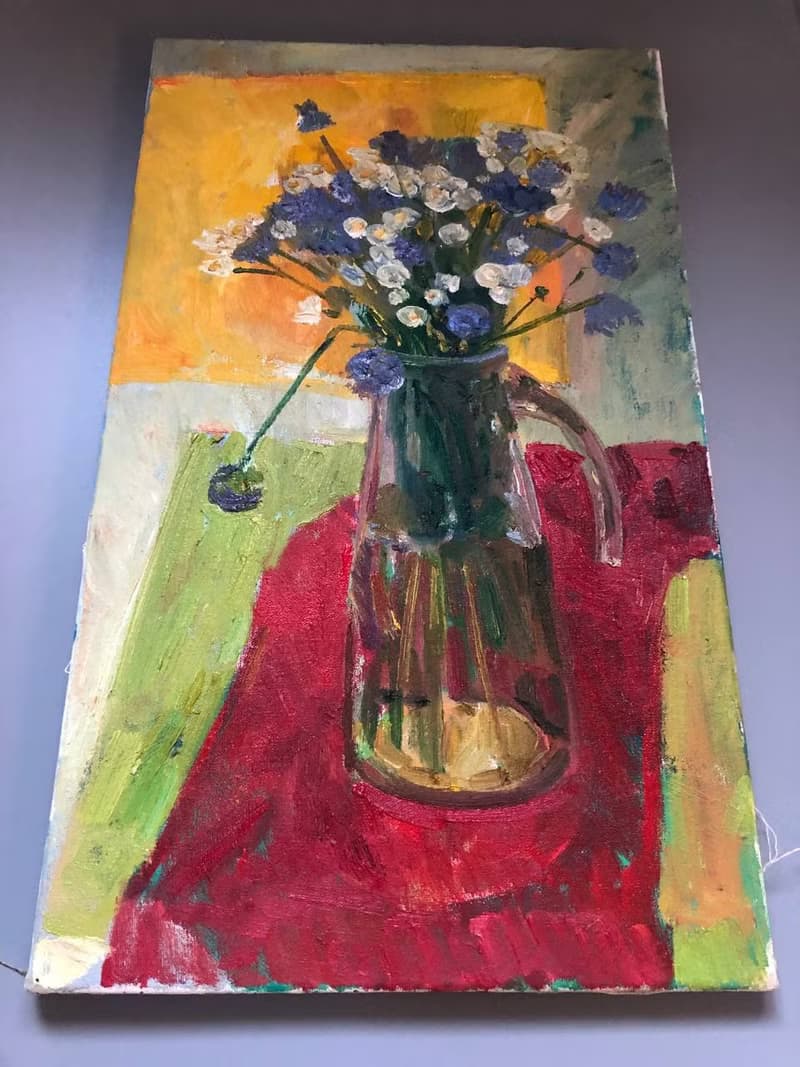 Bouquet of summer flowers Original Oil Painting Still Life Wall Art Home Decor