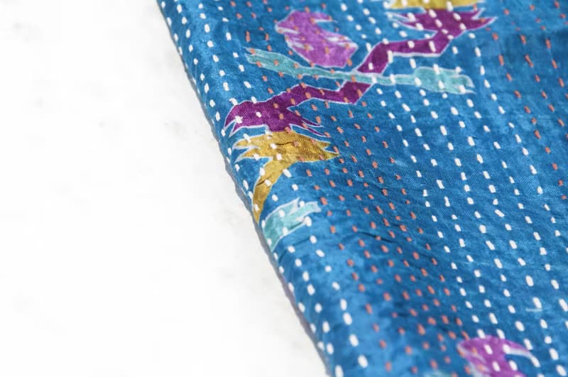 刺繡絲巾/絲綢刺繡圍巾/手縫紗麗線絲巾/印度絲綢刺繡圍巾-幾何風