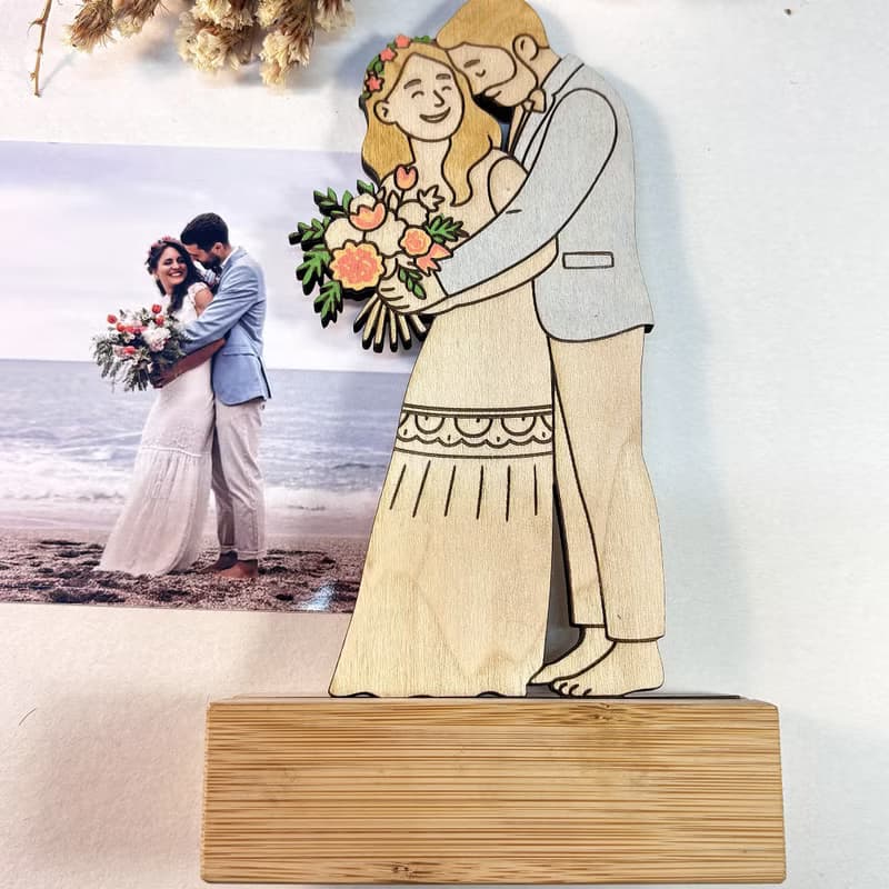 Custom Photo Wooden Wedding Keepsake – Personalized Wedding Memory Gift