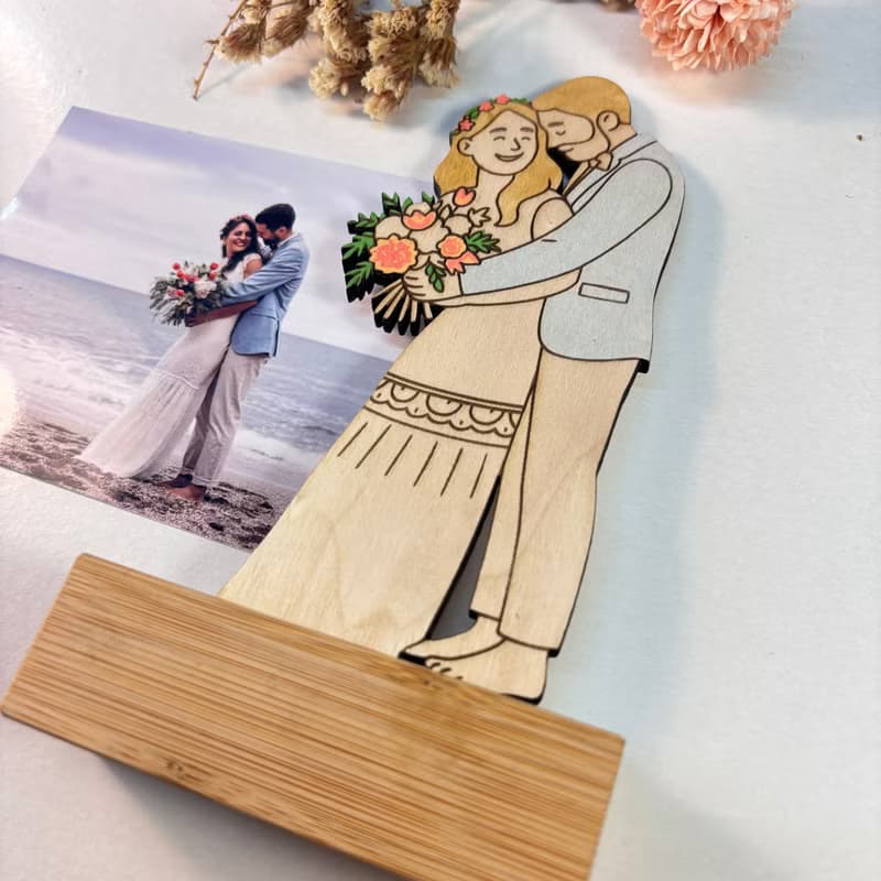 Custom Photo Wooden Wedding Keepsake – Personalized Wedding Memory Gift