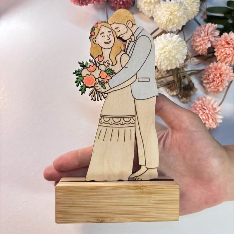 Custom Photo Wooden Wedding Keepsake – Personalized Wedding Memory Gift