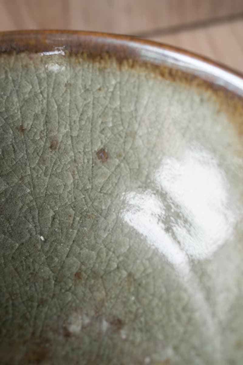 柴燒青瓷窯變大碗公