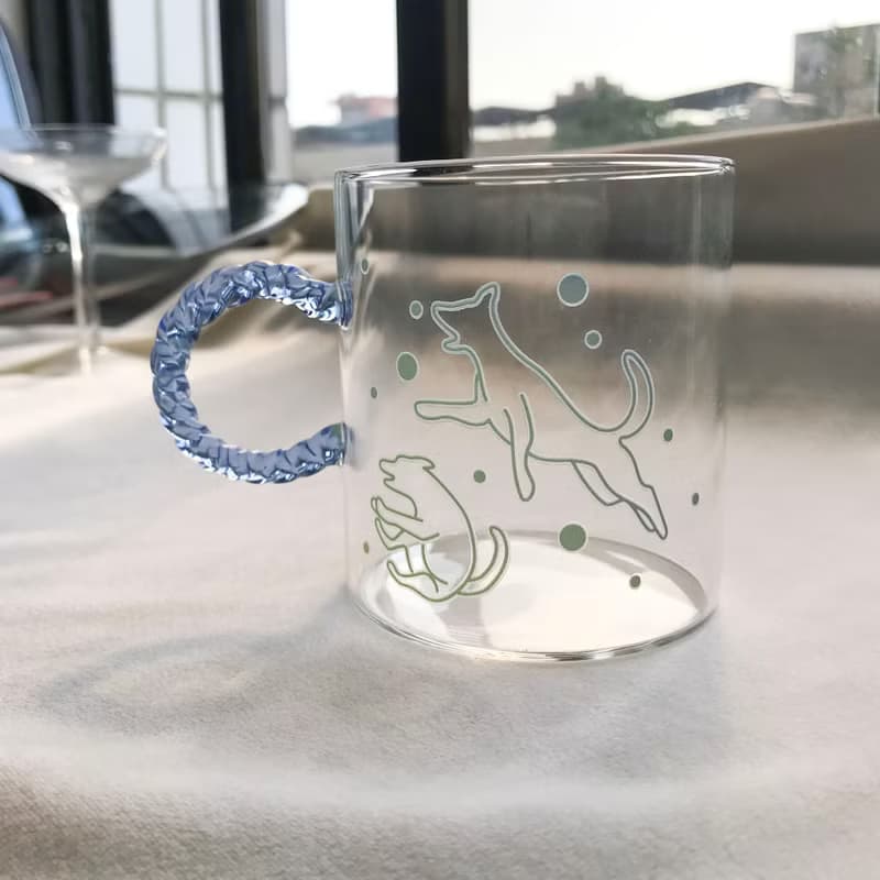 【萌寵來襲】幸福狗狗玻璃杯-逐 送軟木杯墊