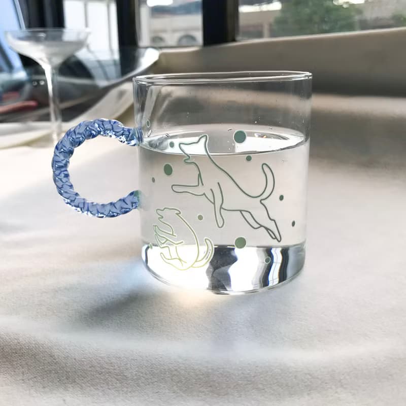 【萌寵來襲】幸福狗狗玻璃杯-逐 送軟木杯墊