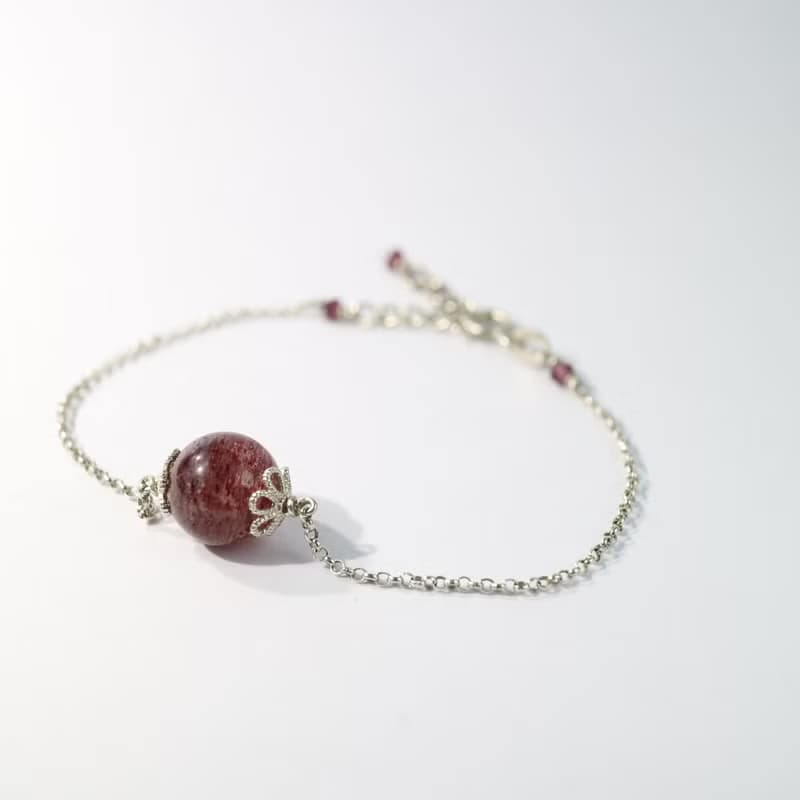 草莓水晶純銀手鍊 Strawberry Quartz Bracelet