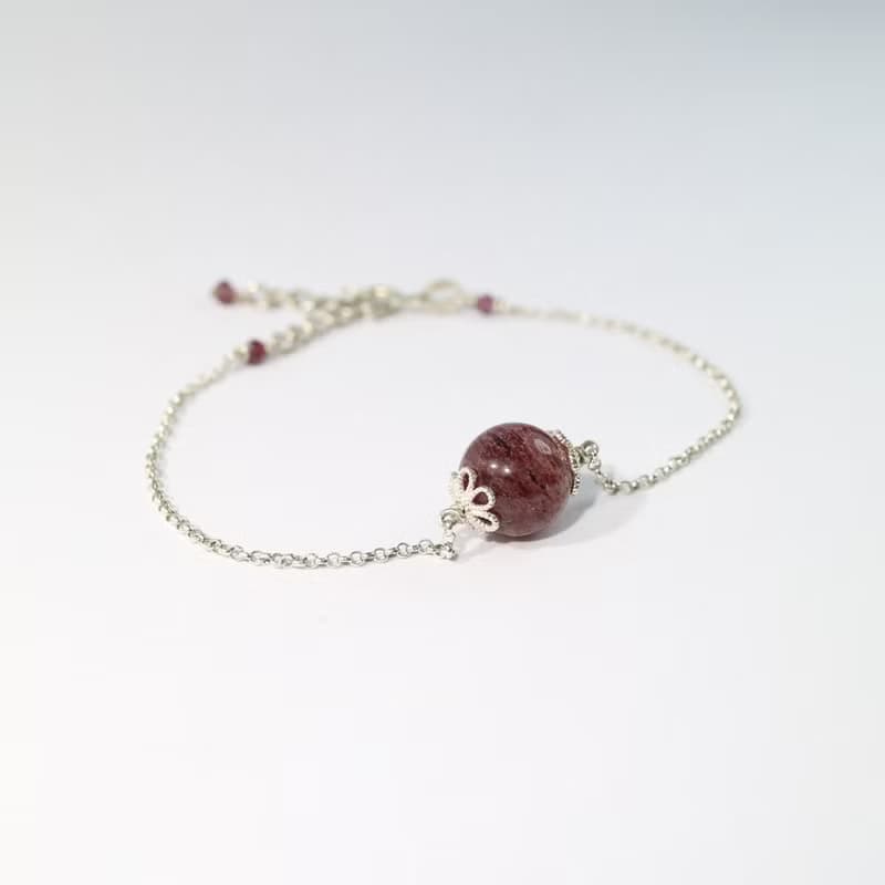 草莓水晶純銀手鍊 Strawberry Quartz Bracelet