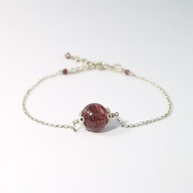 草莓水晶純銀手鍊 Strawberry Quartz Bracelet