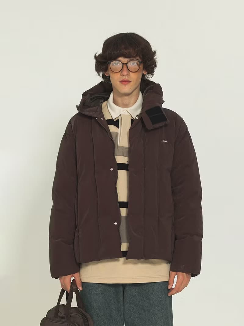 Unvesno (UN) 怪奇小鎮 白鴨絨巧克力冬季連帽輕薄羽絨服 CT-2161