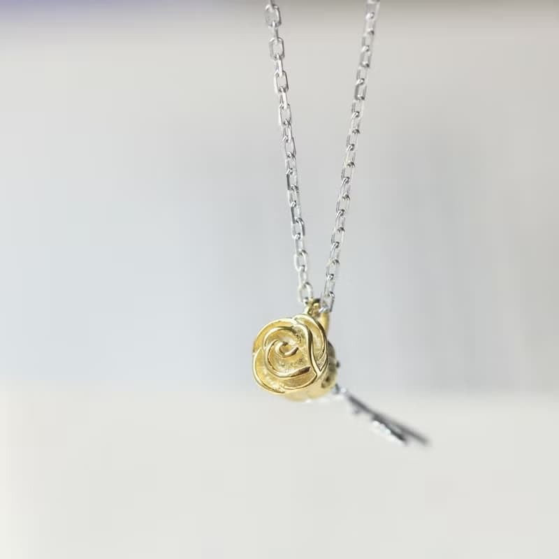 純銀玫瑰花項鍊  個性項鍊 女友禮物 情人節禮物 女生生日禮物