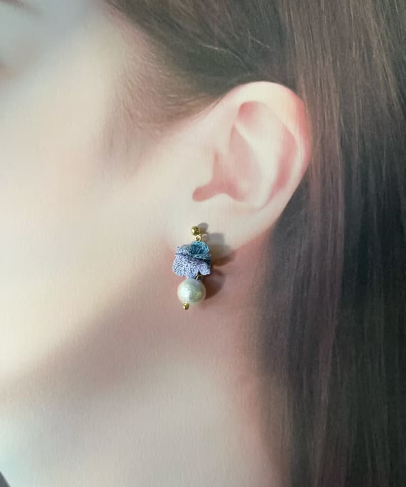 *My Fancy Handmade*手鈎繡球珍珠花耳環