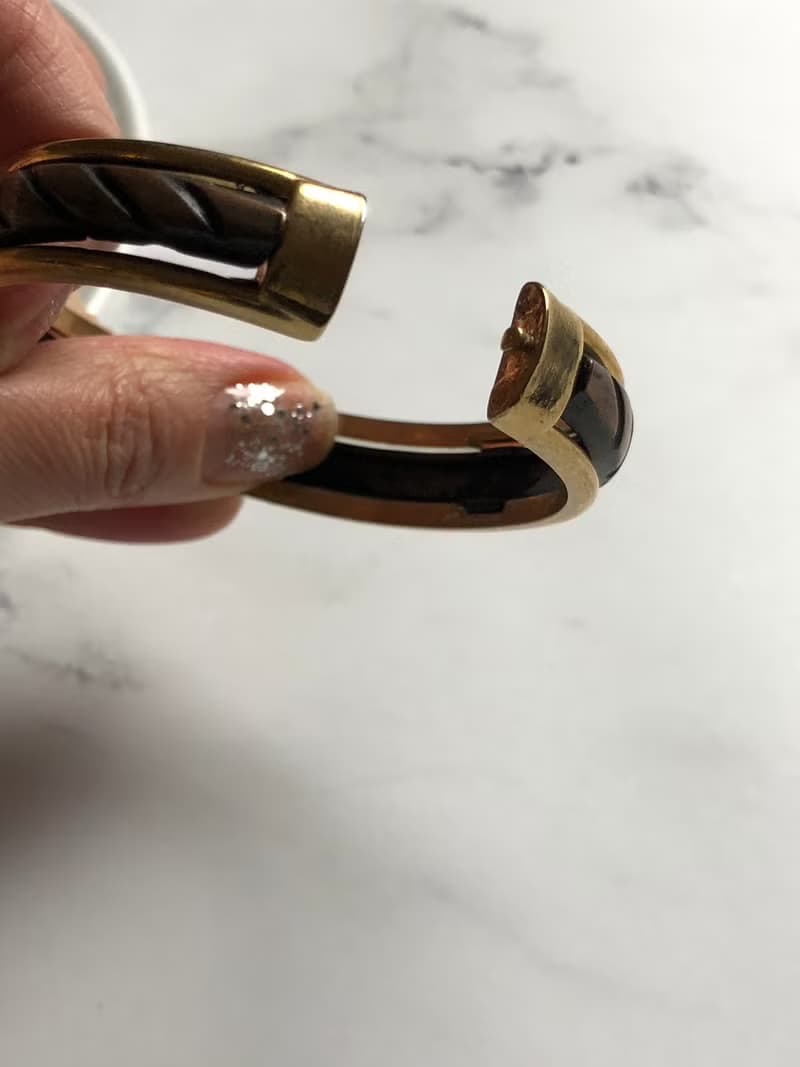 Vintage Rare Bronze Twilled Brass Bangle Bracelet