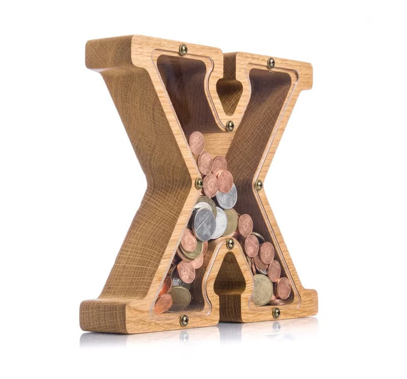 Adult money box LETTER Piggy bank for boys and girls Large personalized coin jar