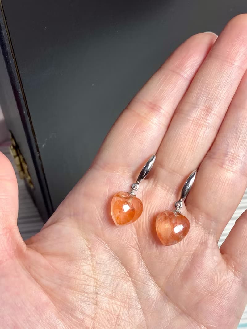 特價天然膠花耳鉤耳環