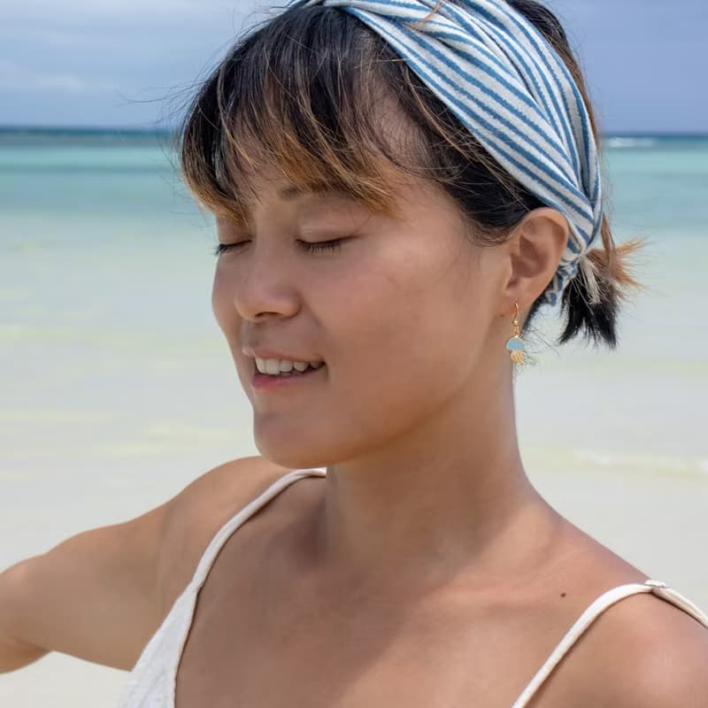 紫海星 藍水母 海洋中夢幻又療癒的生命力 夾式耳環 生日禮物