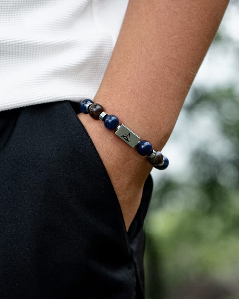 【煇刃】 |  古銅煇石 | 藍紋石 | 水晶手鍊