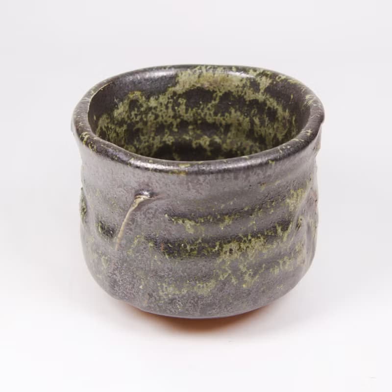 明芽窯 l 墨綠流紋茶杯 茶碗 陶器 陶藝品 茶具 H6