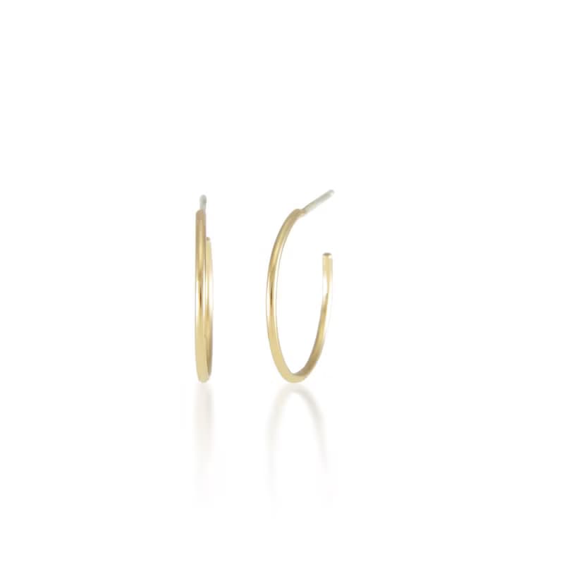 Thin Hoop Silver Earrings (20mm) 細圈圈型純銀鍍18K金耳環