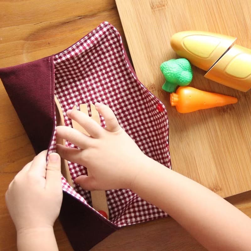 文青風環保筷袋 ~紅 收納包.環保筷袋.手作餐具袋