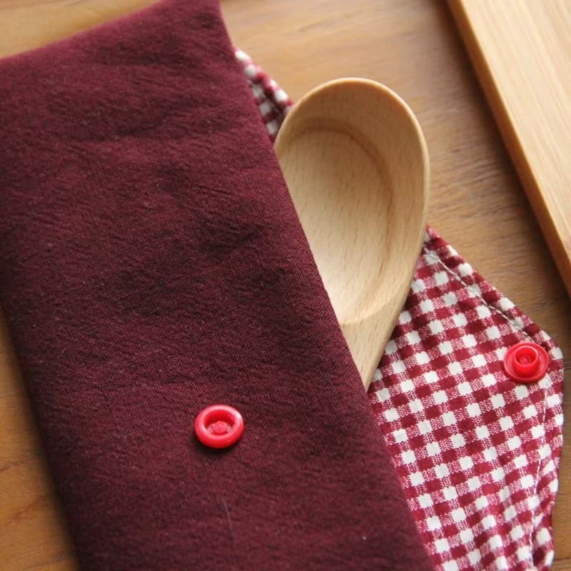 文青風環保筷袋 ~紅 收納包.環保筷袋.手作餐具袋