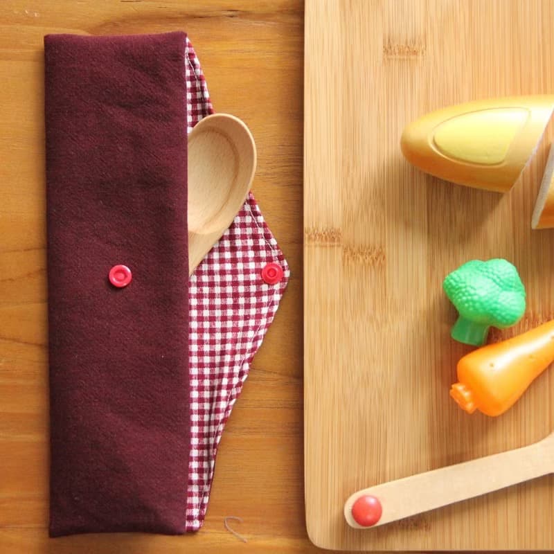 文青風環保筷袋 ~紅 收納包.環保筷袋.手作餐具袋