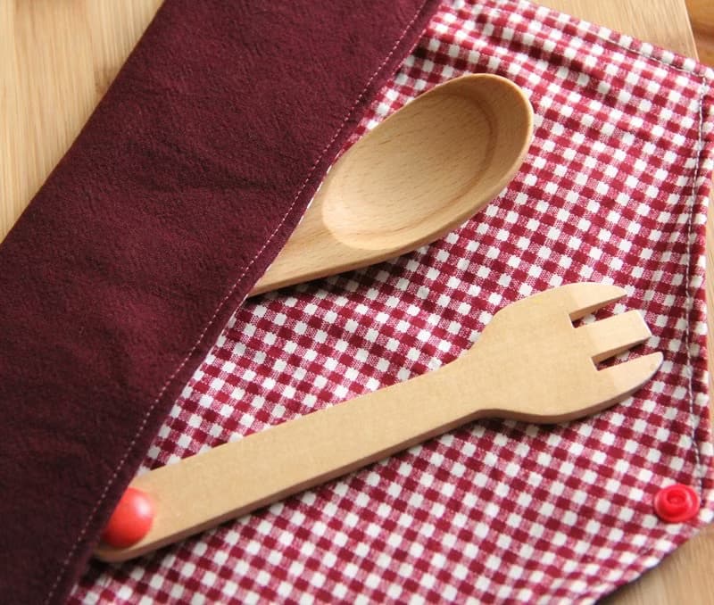 文青風環保筷袋 ~紅 收納包.環保筷袋.手作餐具袋