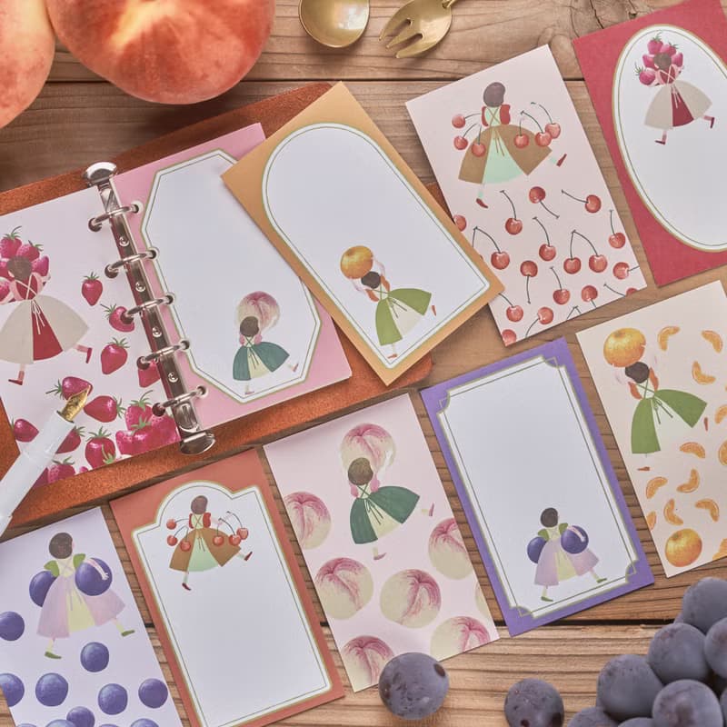 日本插畫家手繪水果小偷便條紙　手帳適用迷你留言卡