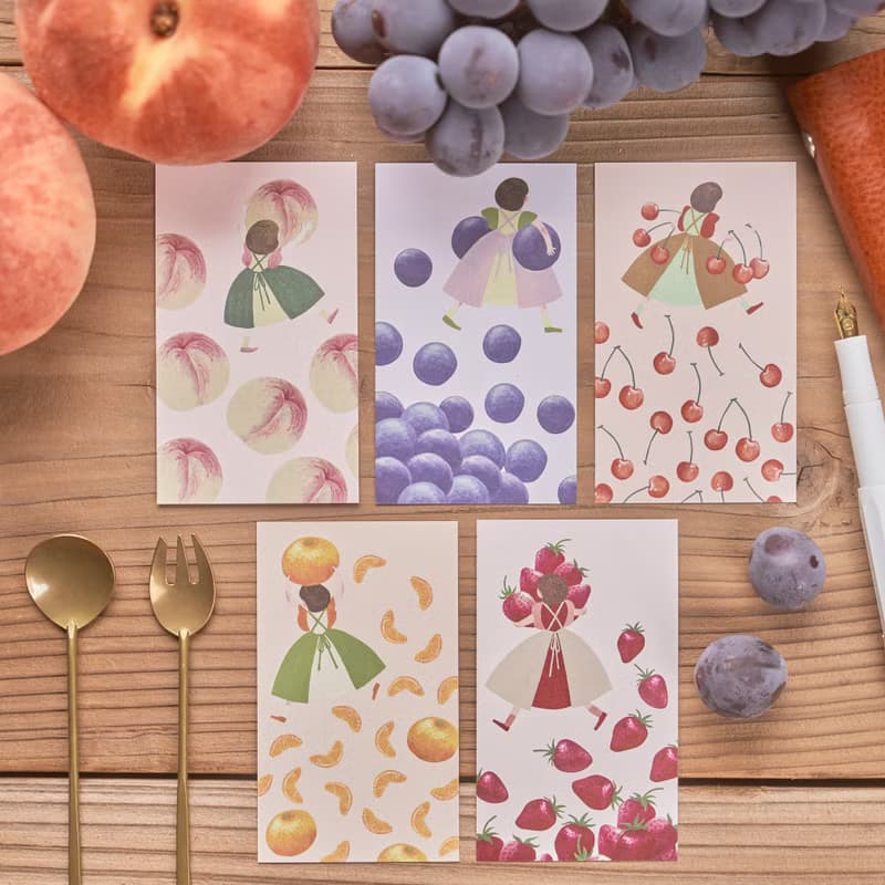 日本插畫家手繪水果小偷便條紙　手帳適用迷你留言卡