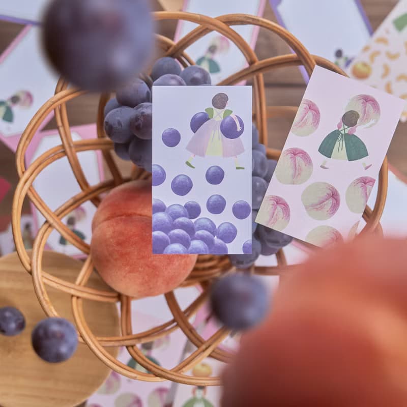 日本插畫家手繪水果小偷便條紙　手帳適用迷你留言卡