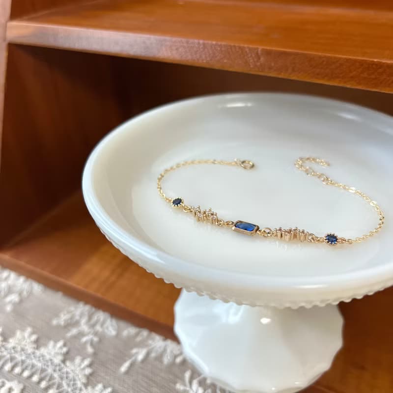 14k包金 藍鋯石星鑽手鏈 手環 手鍊 14kgf