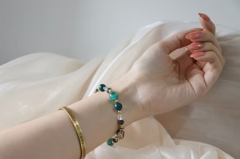 貴族祖母晶手鍊原礦設計 / 假日午茶 - 祖母晶 - 綠磷灰