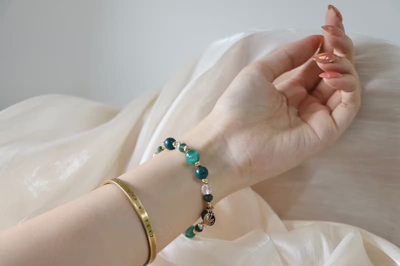 貴族祖母晶手鍊原礦設計 / 假日午茶 - 祖母晶 - 綠磷灰