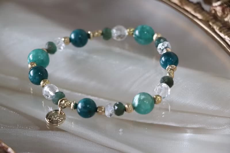 貴族祖母晶手鍊原礦設計 / 假日午茶 - 祖母晶 - 綠磷灰