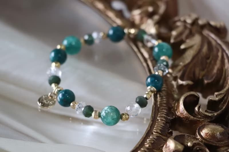 貴族祖母晶手鍊原礦設計 / 假日午茶 - 祖母晶 - 綠磷灰