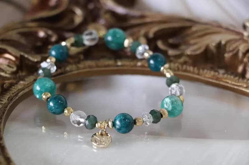 貴族祖母晶手鍊原礦設計 / 假日午茶 - 祖母晶 - 綠磷灰