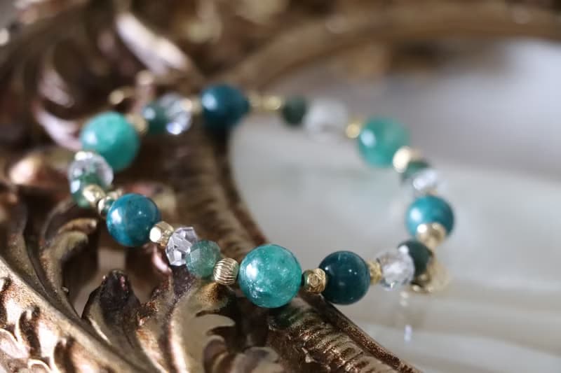 貴族祖母晶手鍊原礦設計 / 假日午茶 - 祖母晶 - 綠磷灰